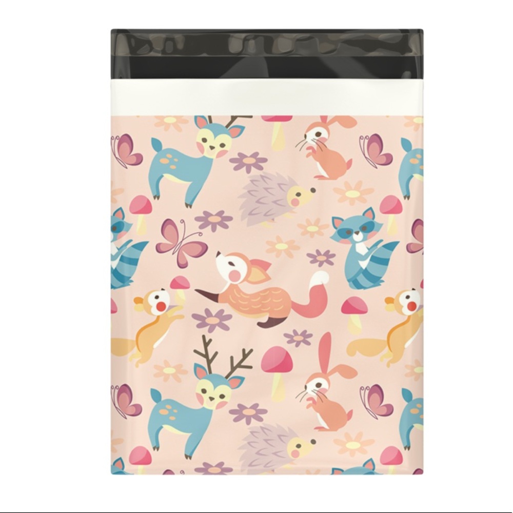 CLEARANCE 50 10X13 Woodland Critters BUNNIES, Poly Mailers Butterflies, Deer - Picture 2 of 9